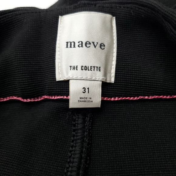 Maeve by Anthropologie The Colette Ponte Crop Wide-Leg Pants Black Womens Sz 31 - Picture 5 of 12